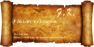 Fábián Krizanta névjegykártya