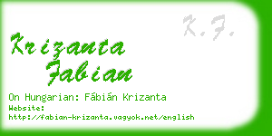 krizanta fabian business card